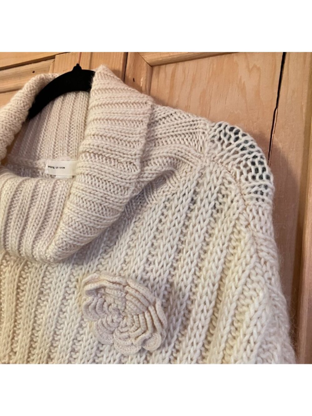 Anthropologie Womens Sleeping On Snow Wool Poncho Sweater Small OS Beige SP EXC - Picture 4 of 12